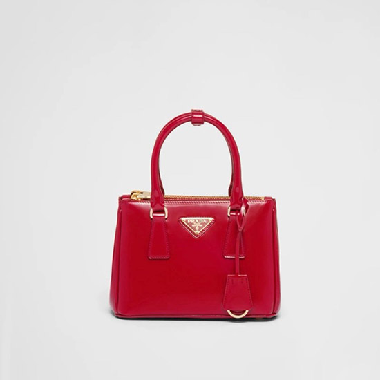 프라다 갤러리아 페이턴트 레더 미니백 체리 레드 1BA906 - Prada Galleria Patent Leather Mini Bag Cherry Red