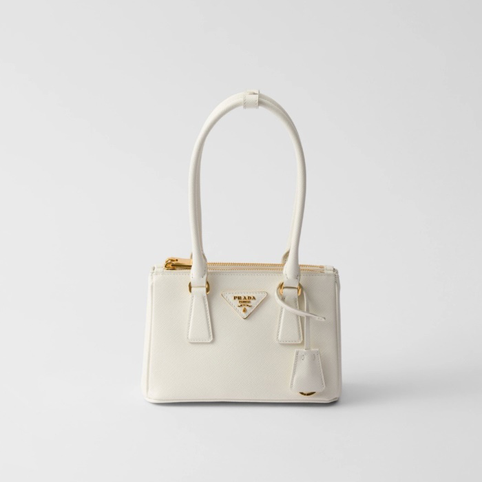 프라다 갤러리아 사피아노 레더 미니 백 화이트 1BA906 - Prada Galleria Saffiano Leather Mini-Bag